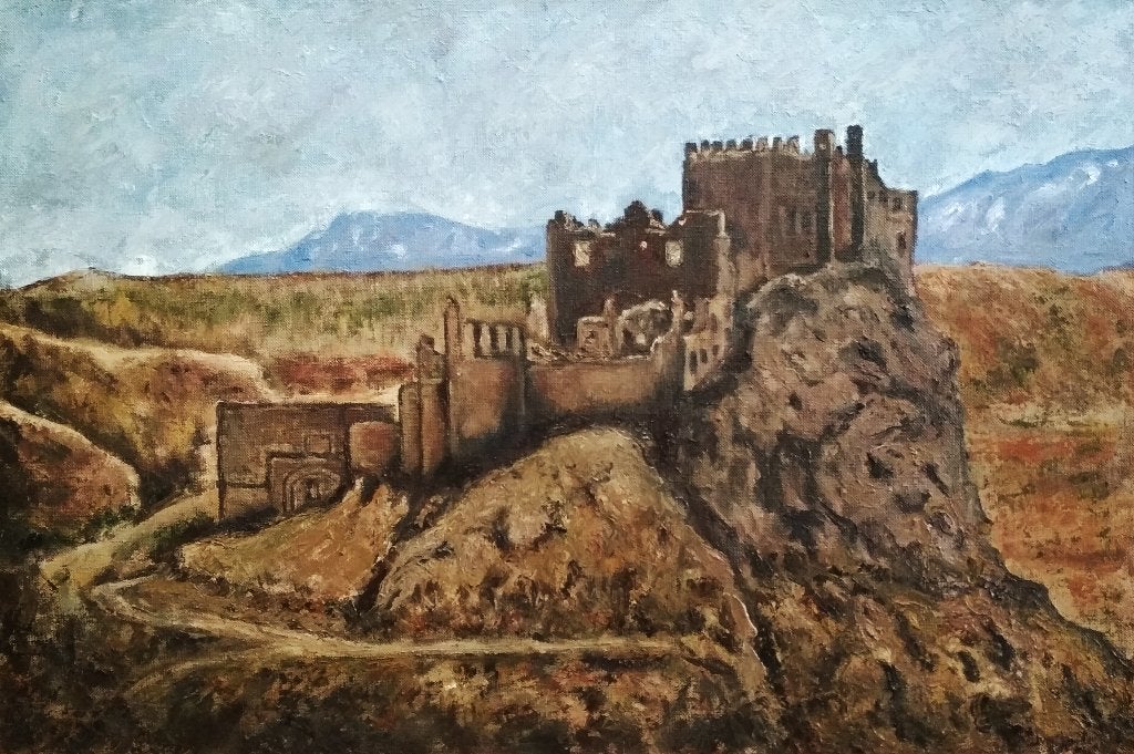 "Verlaten citadel" Schilderij, Antiek en Kunst, Kunst | Schilderijen | Klassiek, Olieverf, Klassiek, Doek, Verzenden