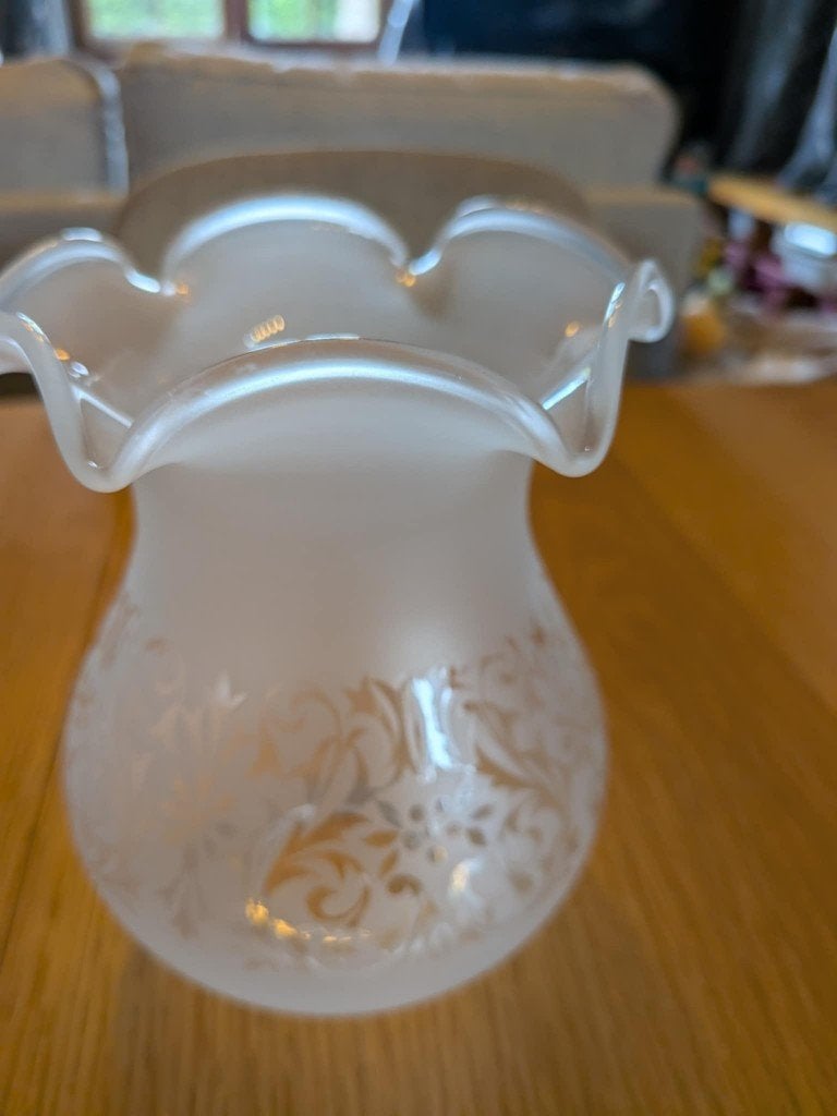 Vintage glazen lampenkap met tulpen, Antiek en Kunst, Ophalen