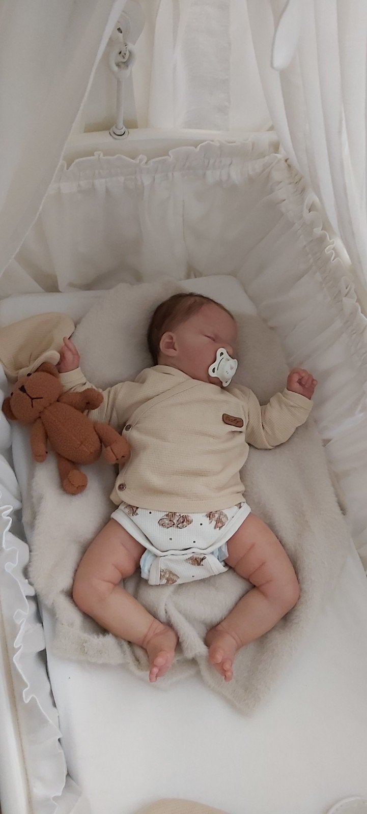 Prachtige reborn baby Ellis by Olga Auer, Collections, Poupées, Enlèvement ou Envoi, Comme neuf, Poupée, Réaliste ou Reborn