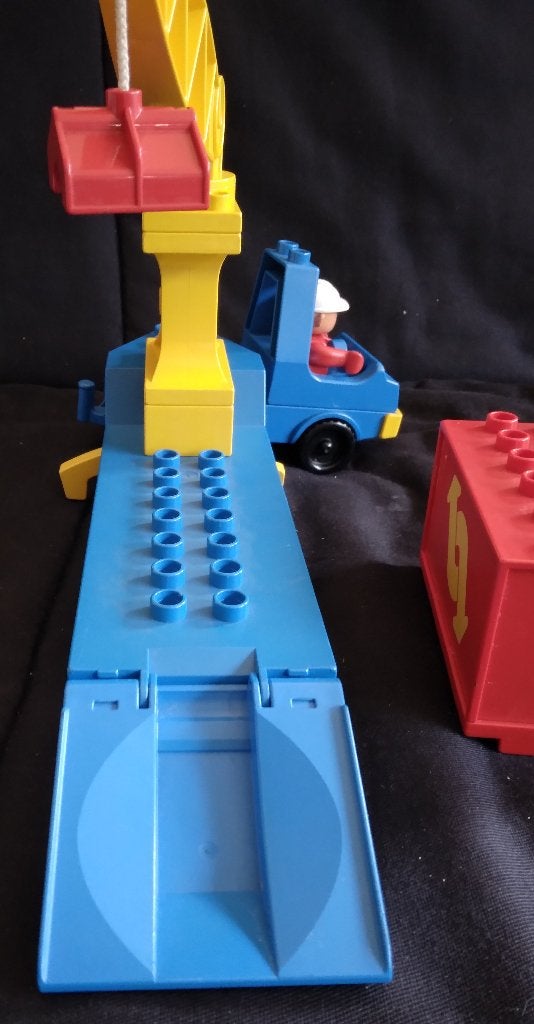 Container Truck with Crane - Duplo #2638 (1987), Ensemble complet, Enlèvement, Utilisé, Duplo