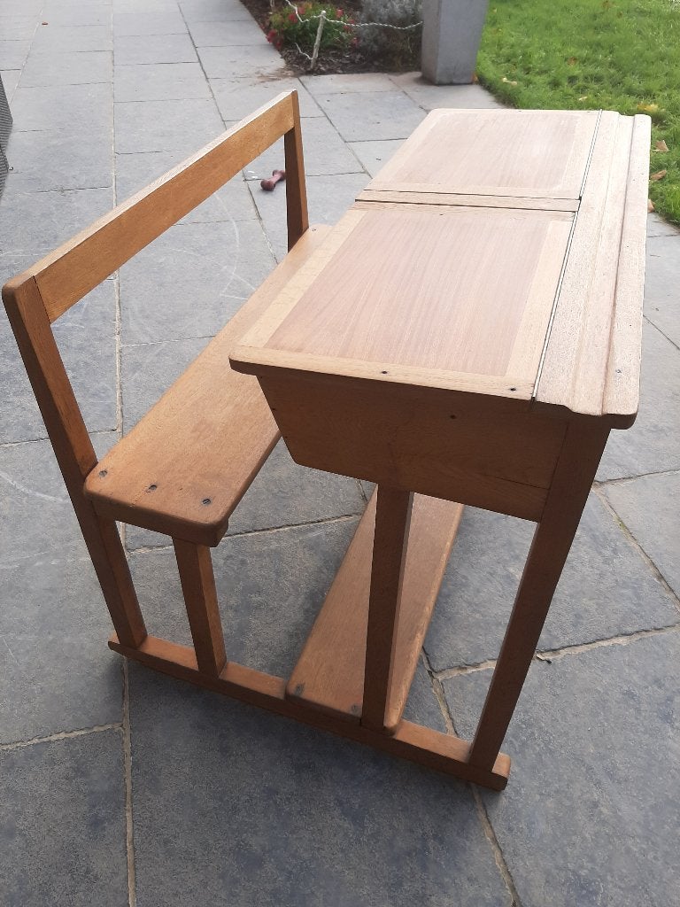Oude schoolbank, Ophalen, Gebruikt, Hout, Kinderbureau