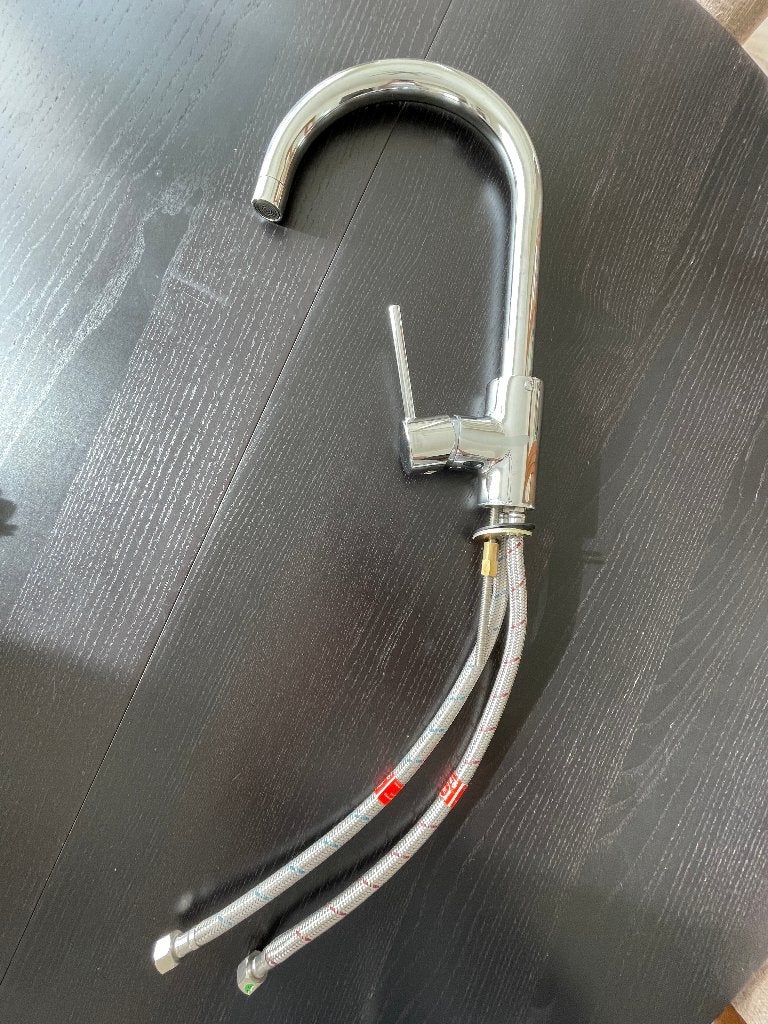 Keukenkraan met mixer, chroom, Doe-het-zelf en Bouw, Sanitair, Ophalen, Zo goed als nieuw, Chroom, Kraan
