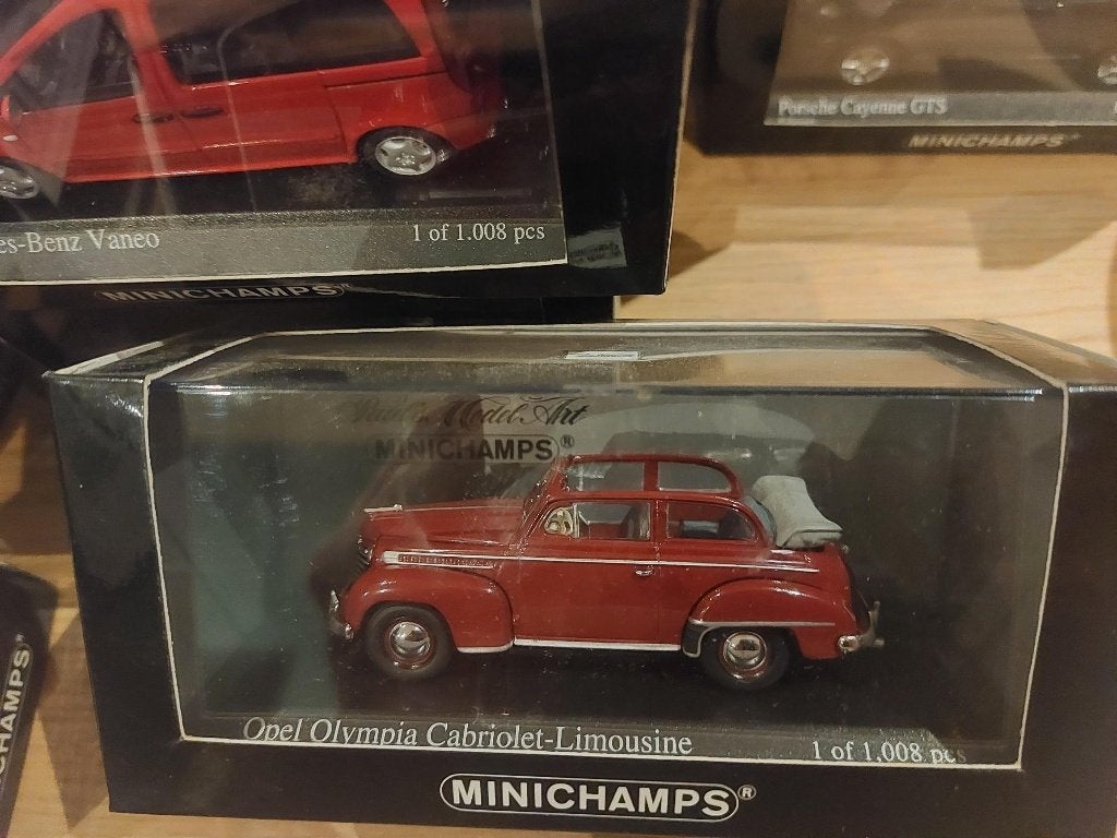 Minichamps Opel Olympia Cabriolet de 1951 red 1/43, Ophalen of Verzenden, Nieuw, Auto, MiniChamps