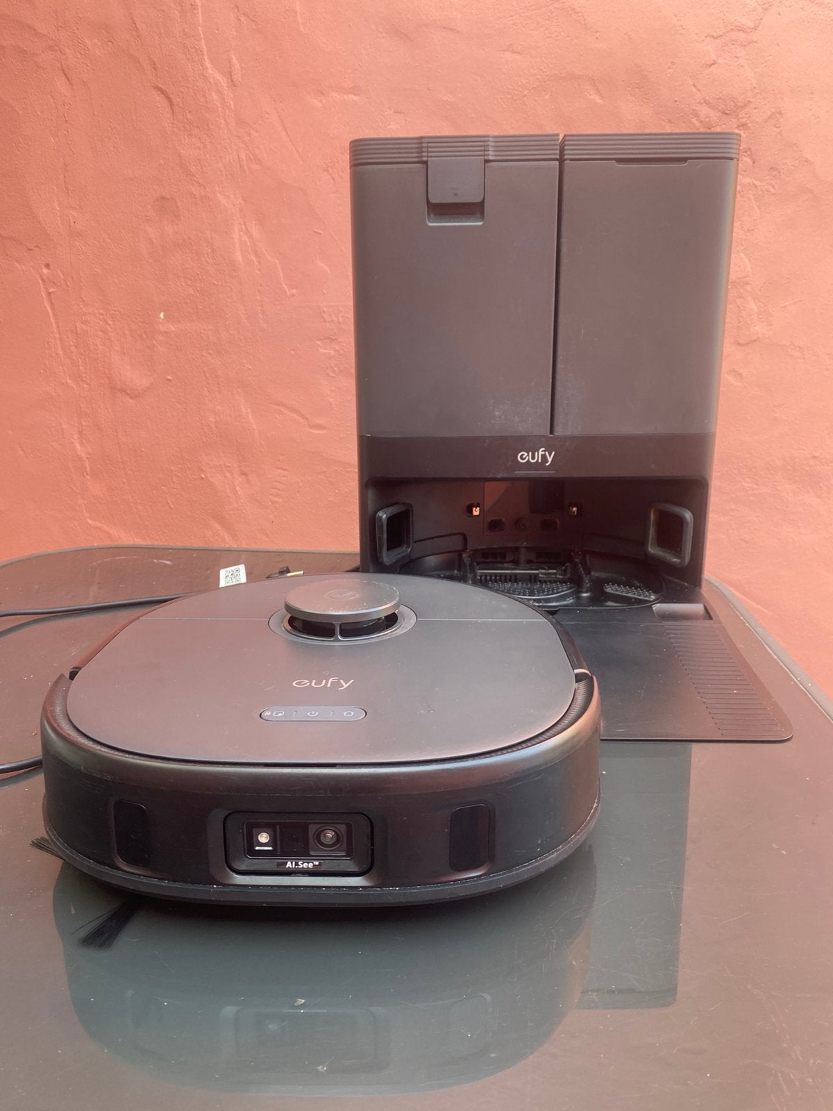 Station omnibus Eufy X10 Pro, Enlèvement ou Envoi, Convient aux sols durs, Comme neuf, Aspirateur robot