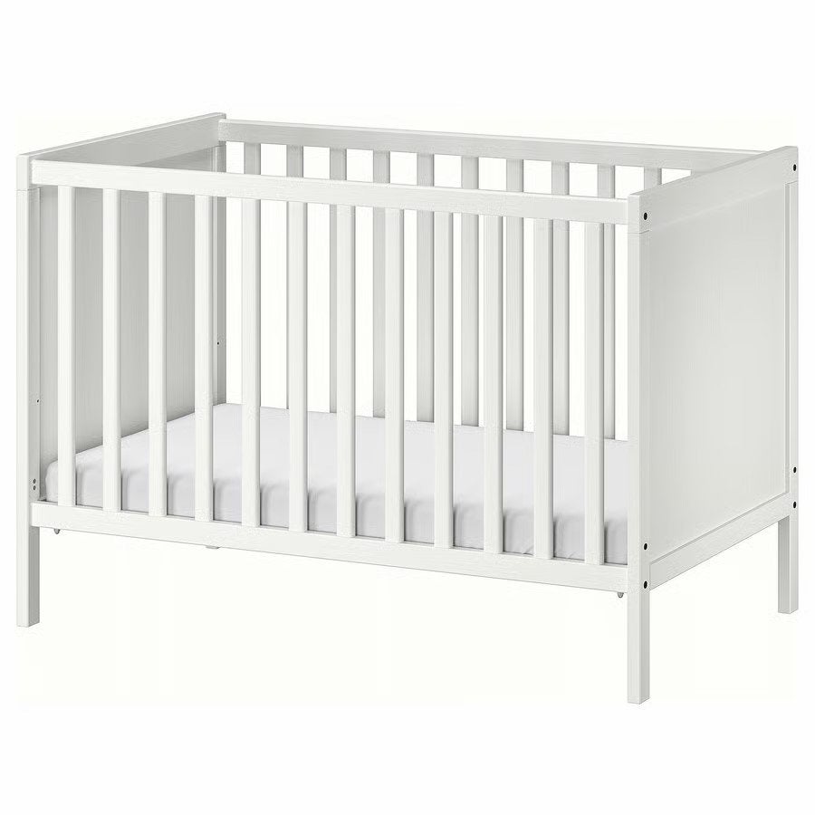 SUNDVIK Babybedje, wit, 60x120 cm, Ophalen, Gebruikt, Ledikant