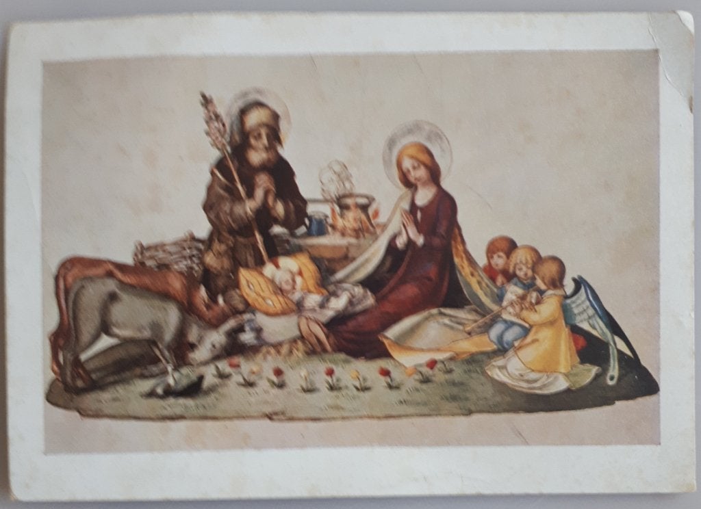 POSTKAART 1950 : KERSTTAFEREEL: Ref.R 42, Ophalen of Verzenden, Gebruikt, Kaart of Prent, Christendom | Katholiek