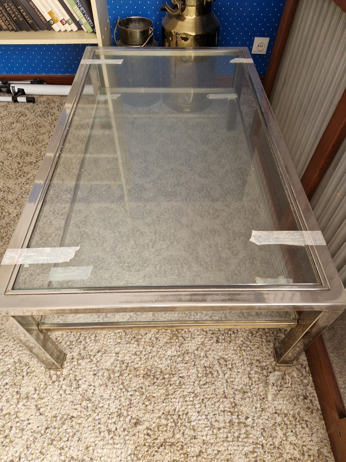 Table basse élégante Belgo Chrom, 100 à 150 cm, Verre, Enlèvement, Utilisé