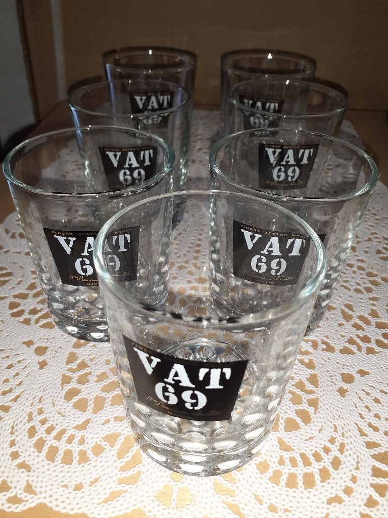 Verres whisky VAT 69 (lot de 7), Ophalen, Zo goed als nieuw, Overige typen