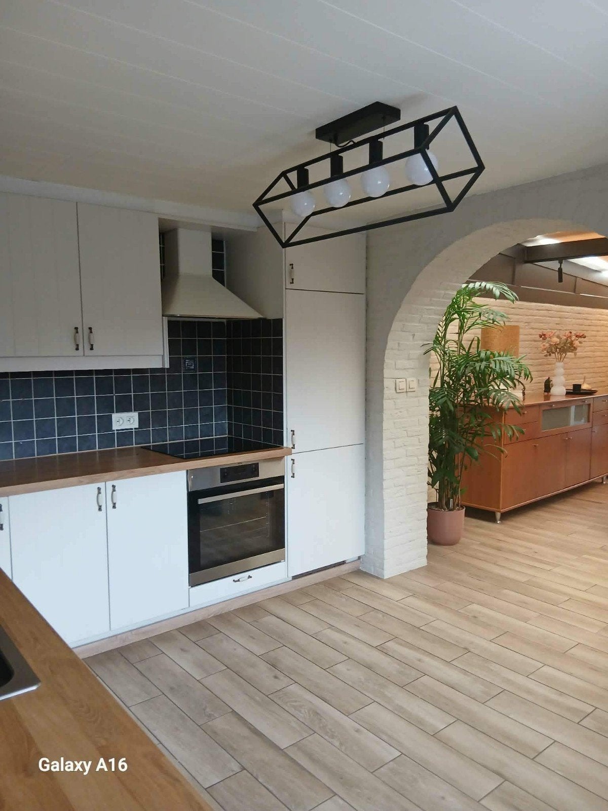 Hoekkeuken met toestellen., Huis en Inrichting, Ophalen, Gebruikt, Wit, Hoekkeuken