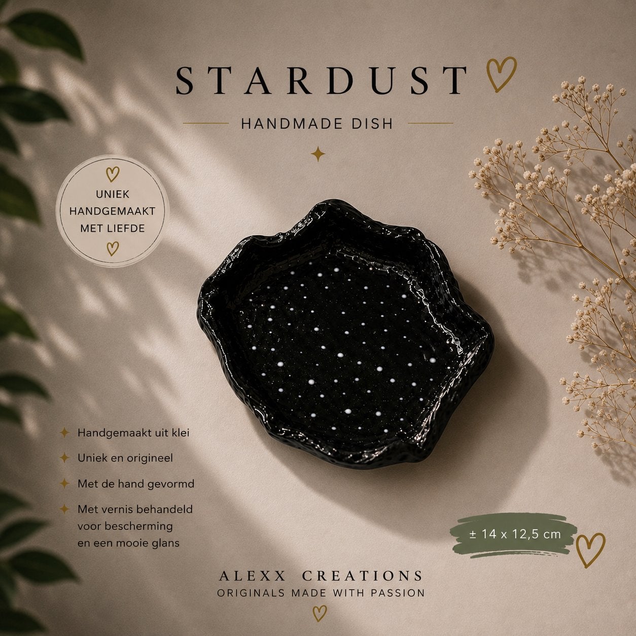 Stardust | Plat en argile fait main, Enlèvement ou Envoi