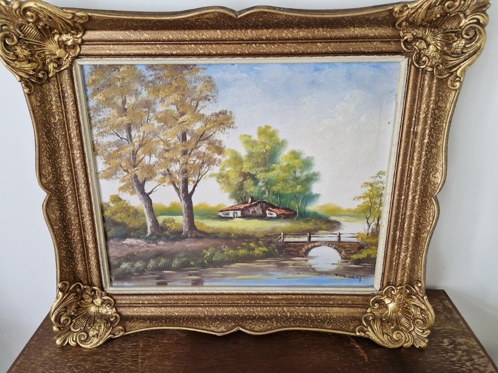 Schilderij landschap, Antiek en Kunst, Kunst | Schilderijen | Klassiek, Ophalen, Landschap