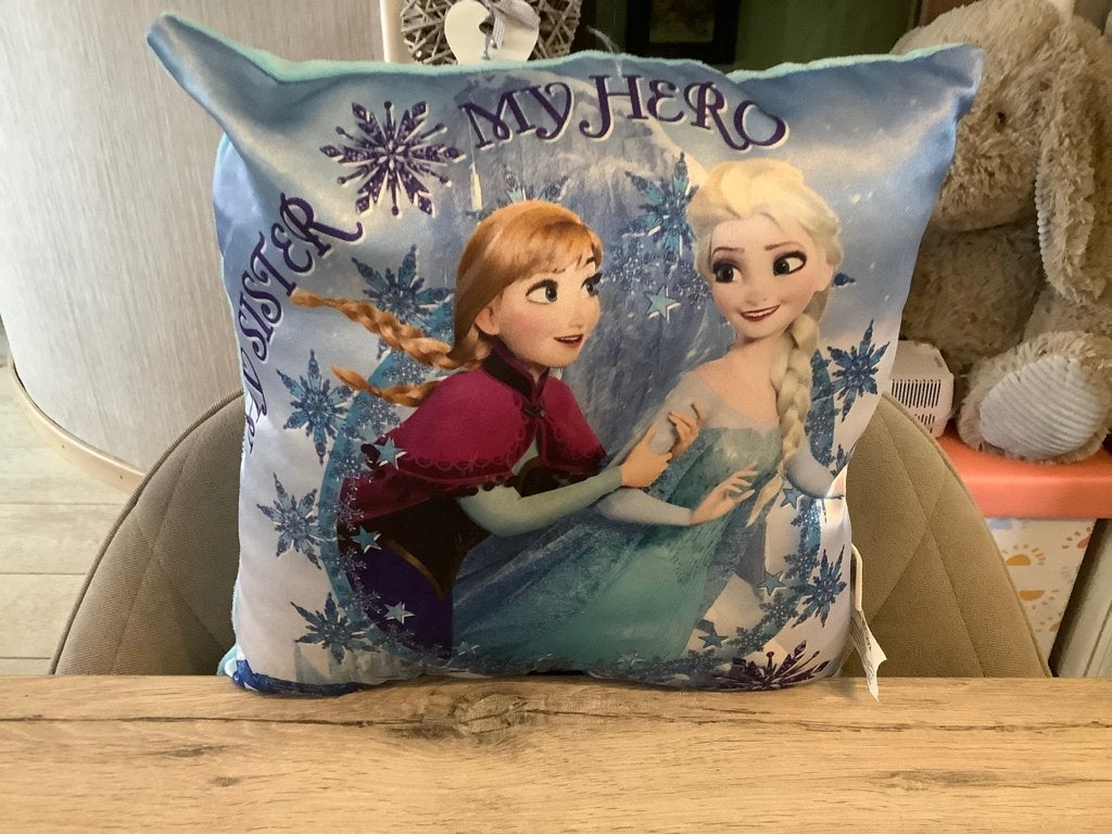 Disney Frozen pluche kussen (27x27 cm), Disney, Disney, Overige typen, Ophalen of Verzenden