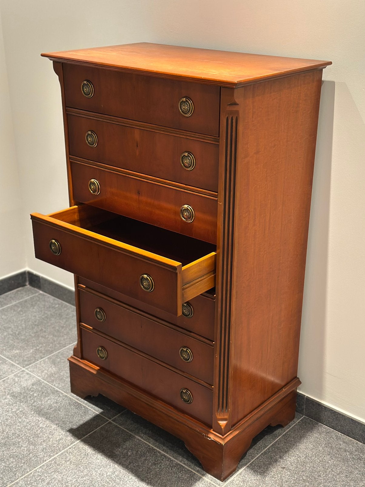 Klassieke houten semainier / ladekast – 7 laden, Huis en Inrichting, Kasten | Ladekasten, 5 laden of meer, Ophalen, Gebruikt, Vintage