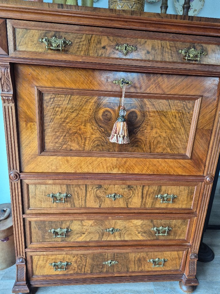 antieke secretaire à abattant, Antiek en Kunst, Ophalen