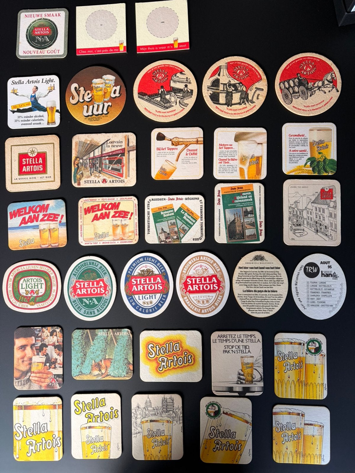 Bierkaartjes Stella Artois - 33 stuks, Hobby en Vrije tijd, Verzamelkaartspellen | Magic the Gathering, Ophalen
