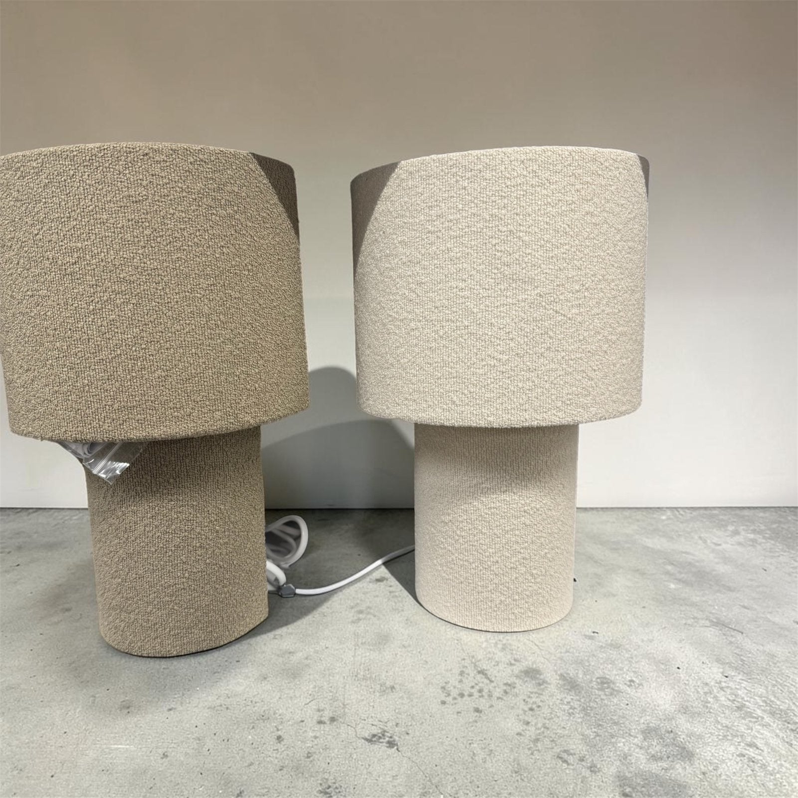 Lampe de chevet en tissu, Beige, Enlèvement ou Envoi, Minimaliste, Comme neuf