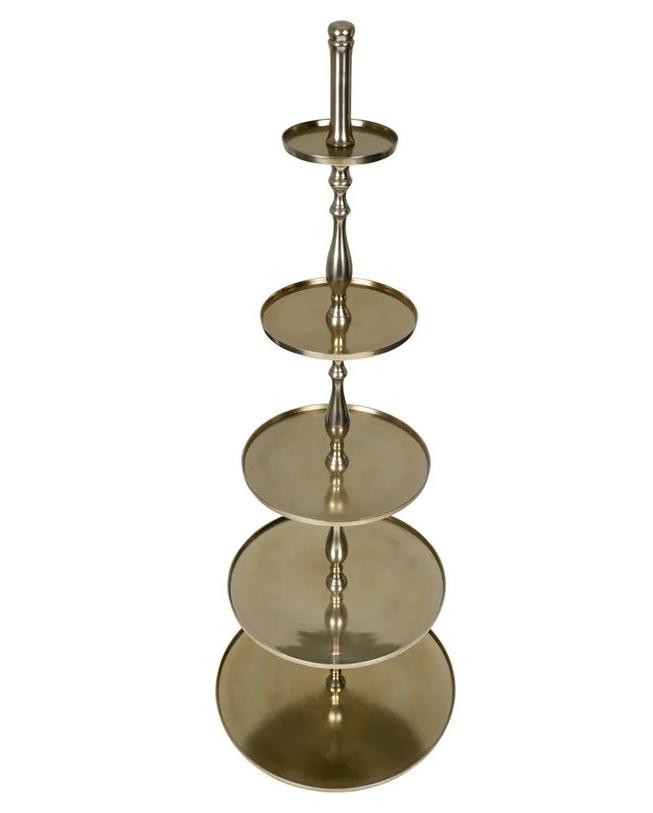 LUXE Etagère champagne goud rond 5 lagen hoogte 170cm, Maison & Meubles, Enlèvement, Comme neuf