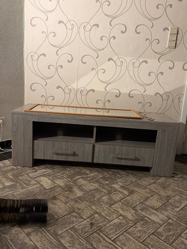 Meuble tv gris, Enlèvement, Comme neuf, Chêne, Gris