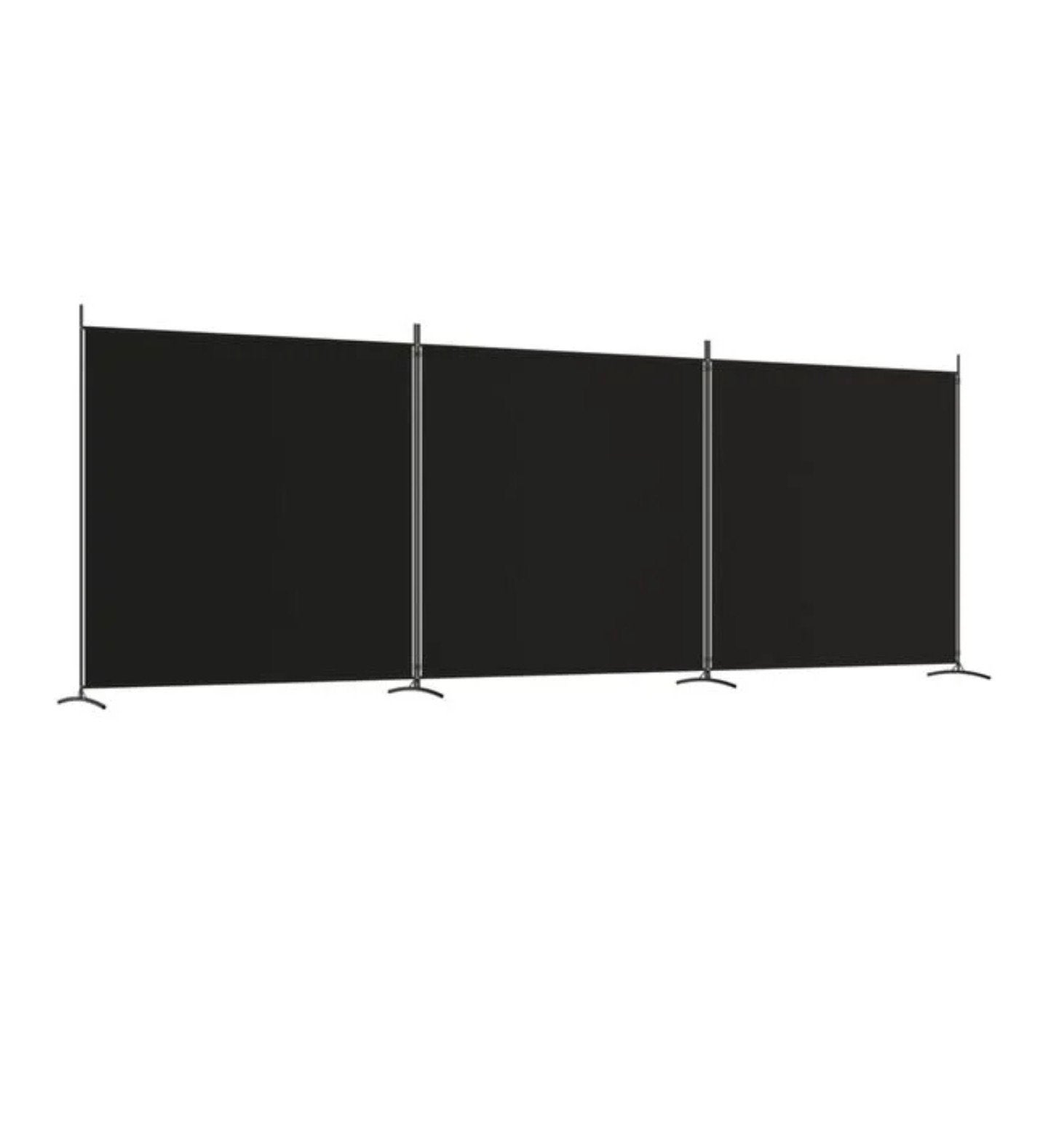 Cloison de séparation 3 panneaux Noir 525x180 cm Tissu