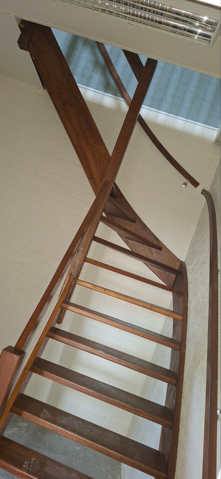 Hardhouten trap, Doe-het-zelf en Bouw, Ladders en Trappen, Ophalen, Trap