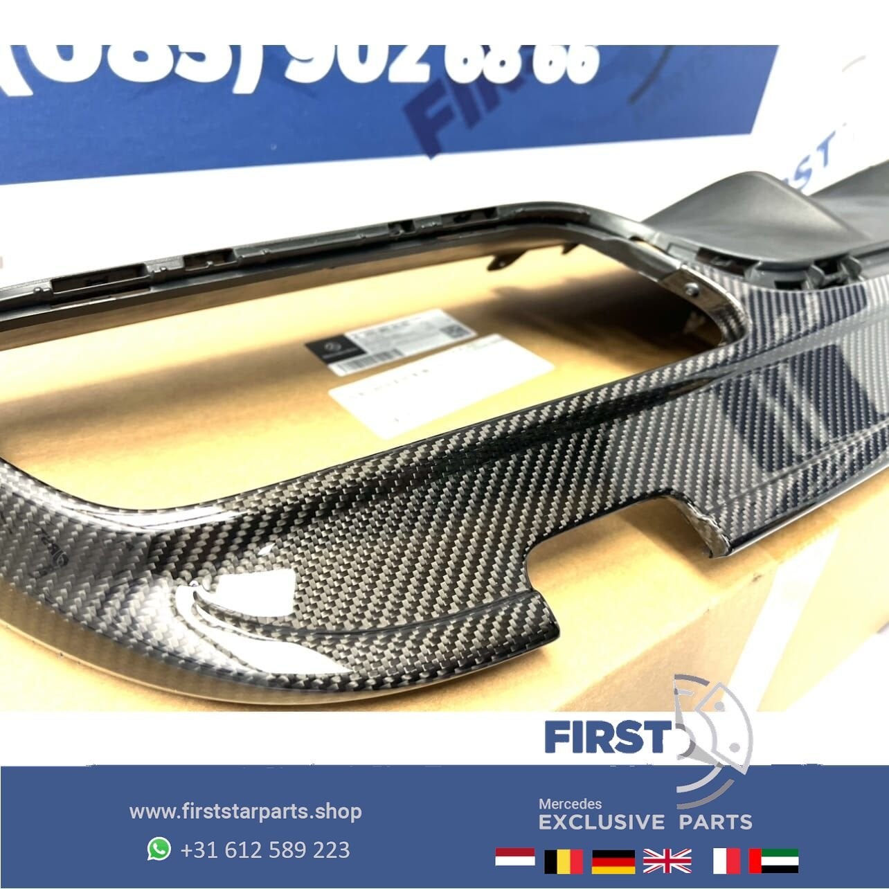W205 C63S AMG CARBON DIFFUSER A2058857538 / A2058854005 ACHT, Utilisé, -, -, Enlèvement ou Envoi