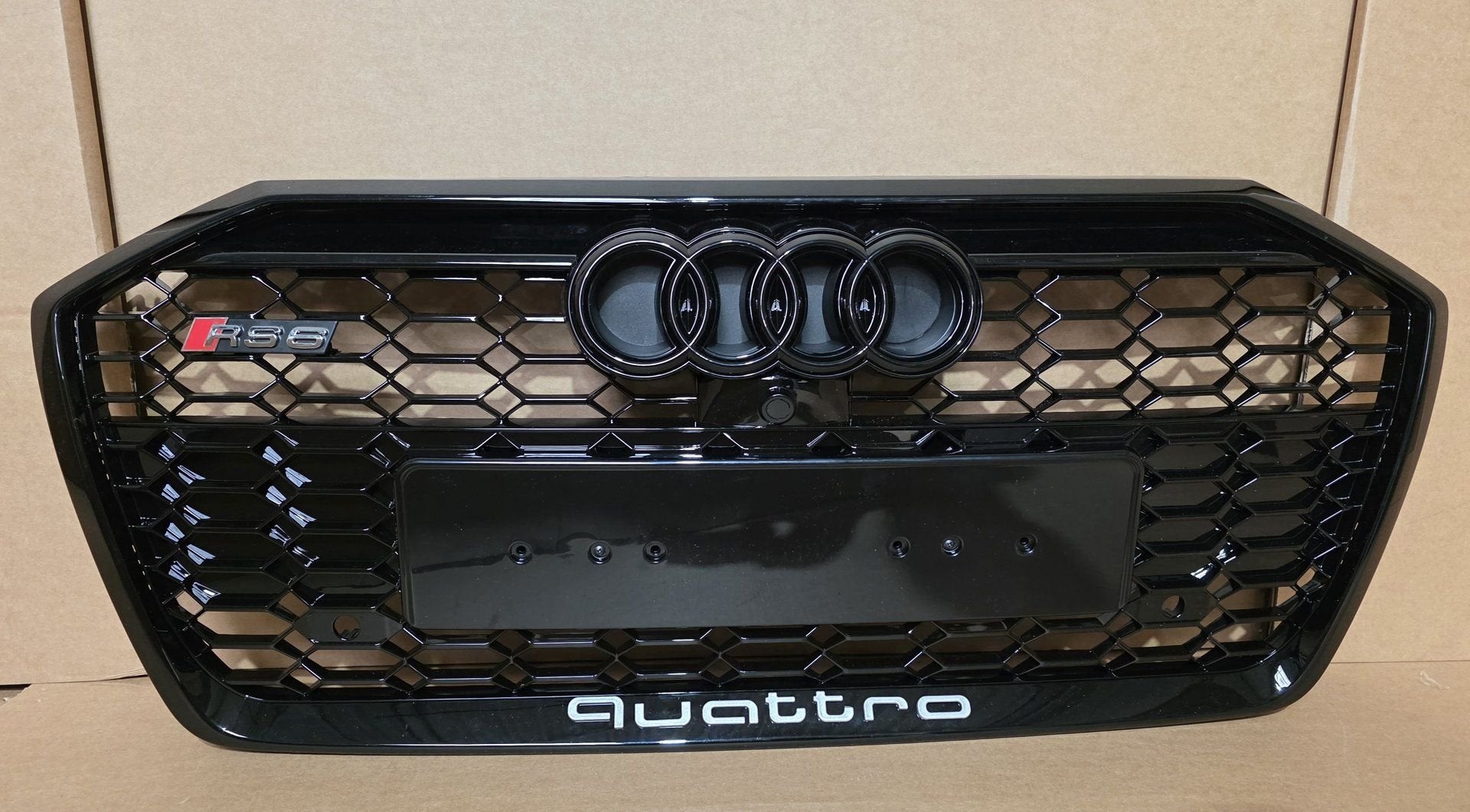 Grill Audi A6 C8 4K S-line S6 RS6 LOOK GRILLE HOOGLANS ZWART, -, Voor, Nieuw, Bumper