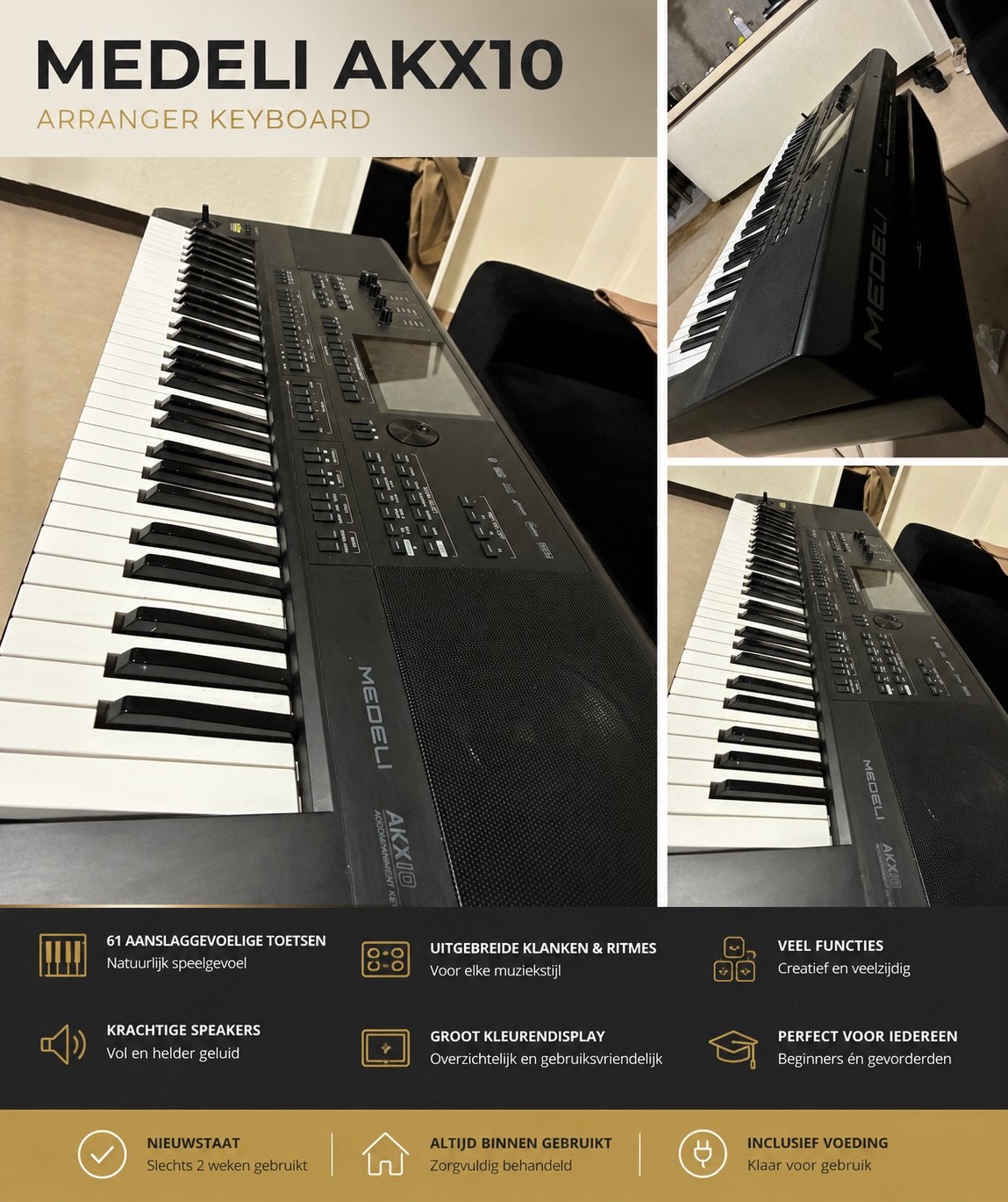 Medeli AKX10 Keyboard – Nieuwstaat!, Musique & Instruments, Claviers, Enlèvement, Medeli