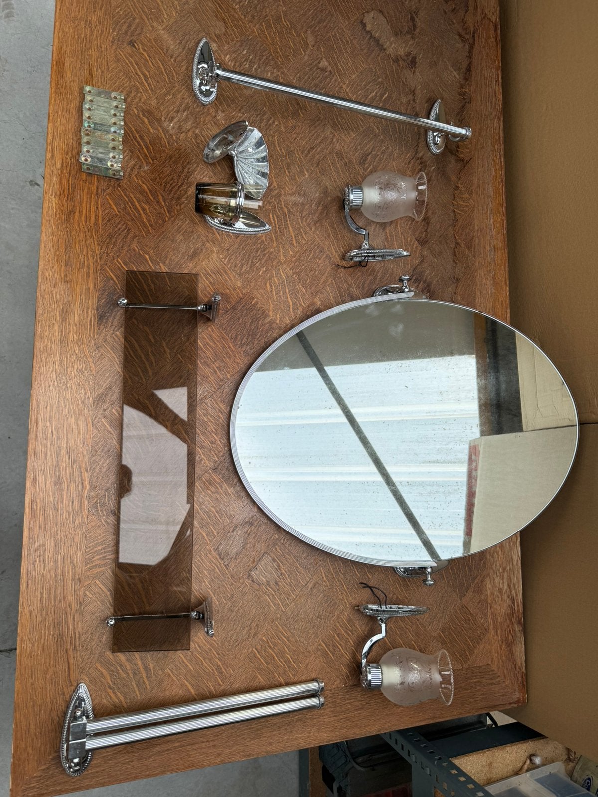 Art deco badkamerset, Antiek en Kunst, Ophalen, Koper