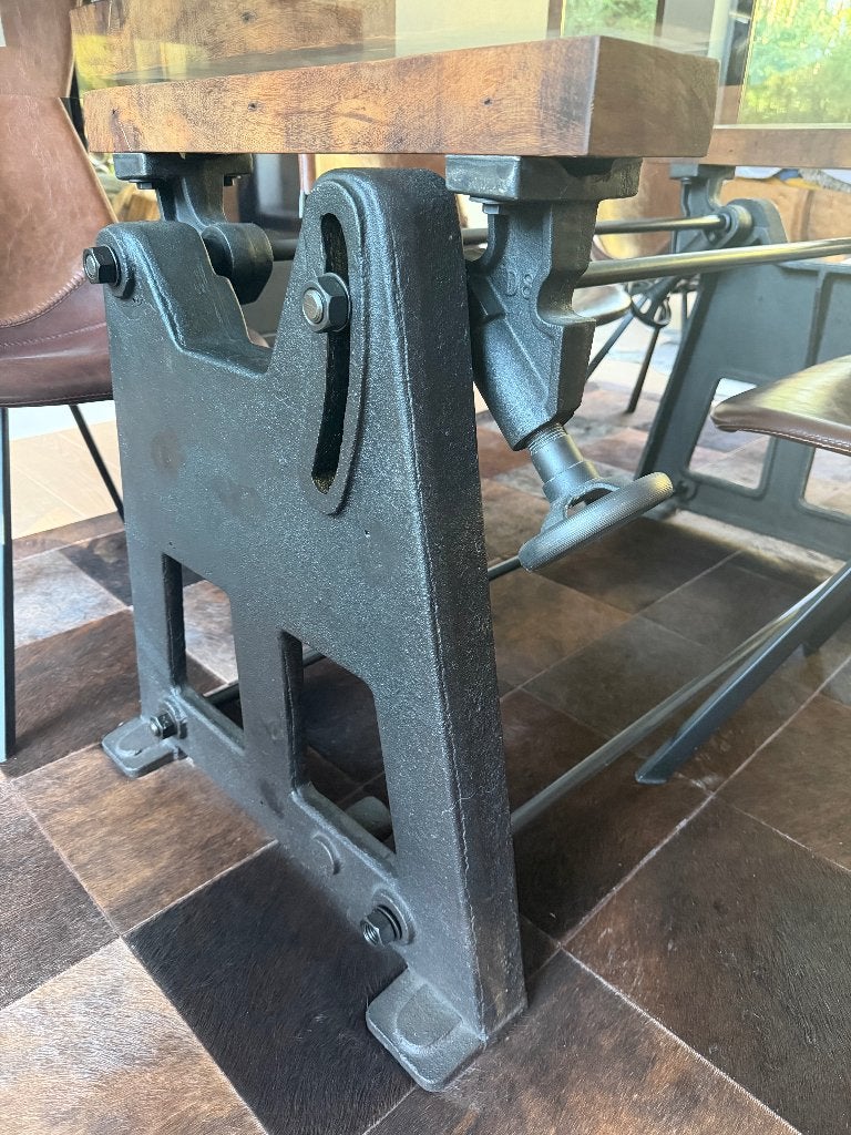 Elegante industriële eetkamertafel, Ophalen, 200 cm of meer, 50 tot 100 cm, Zo goed als nieuw