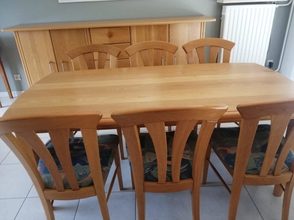 Massief eiken eetkamer, Ophalen, Gebruikt