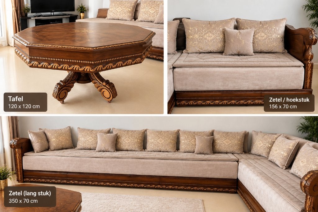 Salon marocain à vendre — à peine utilisé, Enlèvement, Comme neuf, Bois