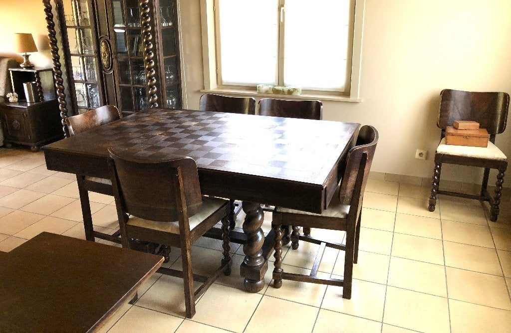 Eetkamer, hout, kastanje bruin, Ophalen
