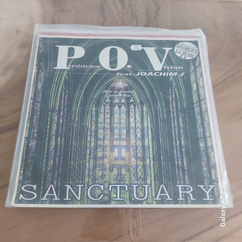 persistence of vision feat joachim j sanctuary 12 inch maxi, Cd's en Dvd's, Vinyl | Dance en House, Gebruikt, Trance, Ophalen of Verzenden