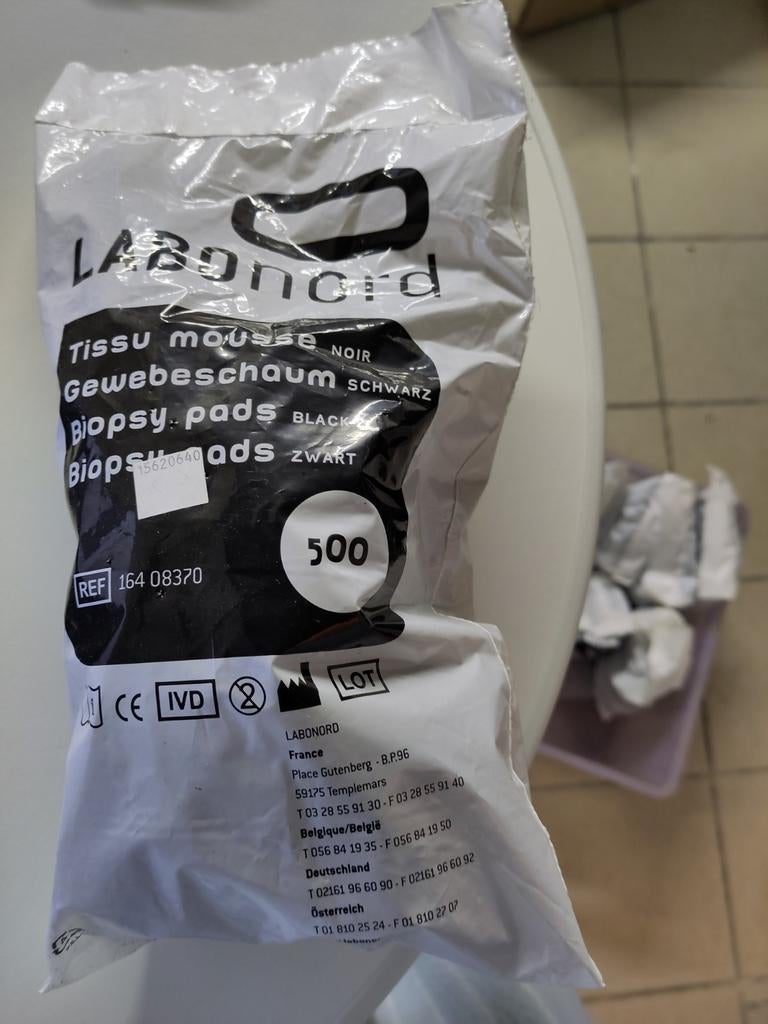4000 biopsy pads / tissu mousses Labonord – histologie NIEUW, Ophalen of Verzenden
