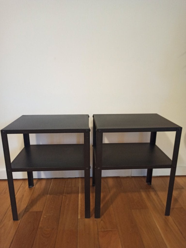 IKEA nachtkastjes, 2 stuks, metaal, Maison & Meubles, Moins de 55 cm, Comme neuf, Moins de 45 cm, Enlèvement