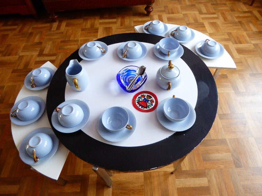 magnifique service à café 26 pièces 12 personnes, Uni, Enlèvement ou Envoi, Comme neuf, Porcelaine
