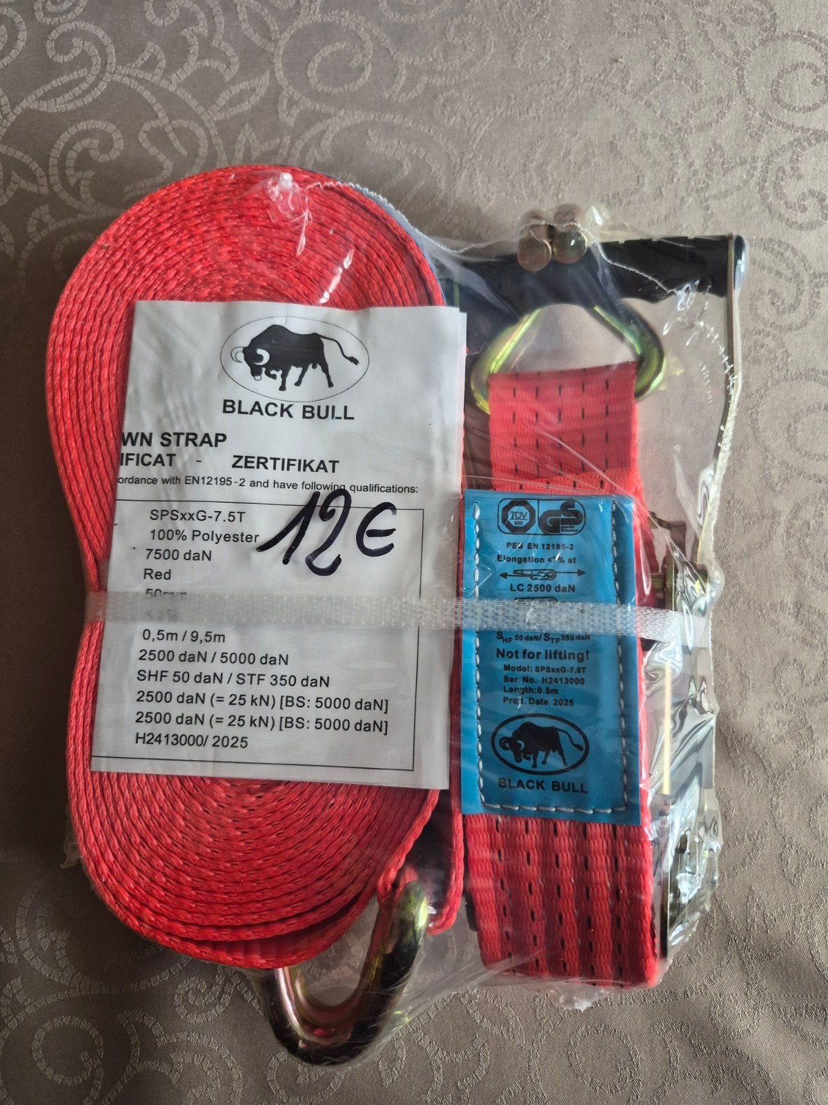 Zware sjorbanden BLACK BULL, Ophalen