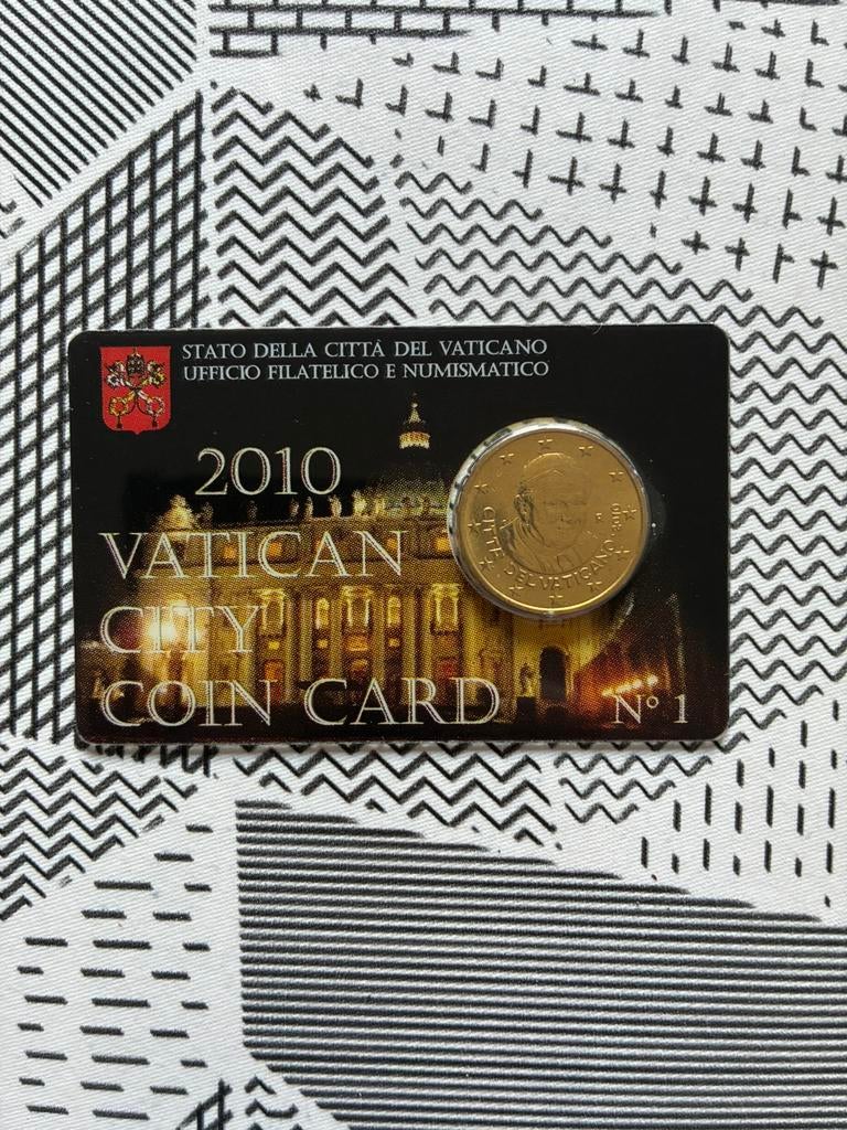 Coincard 50cent Vaticaan 2010, Ophalen of Verzenden, Vaticaanstad, 50 cent, Losse munt