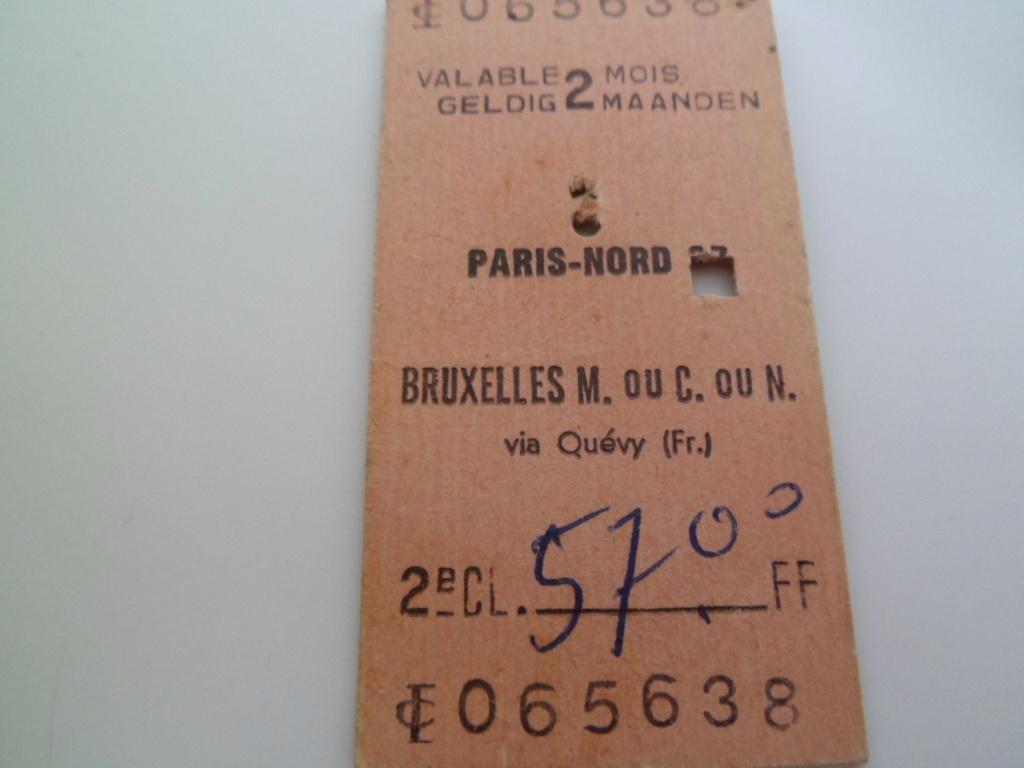 Billet de train 2x le 02-08-1976 Bruxelles M. de 57FF à 104F, Enlèvement, Utilisé