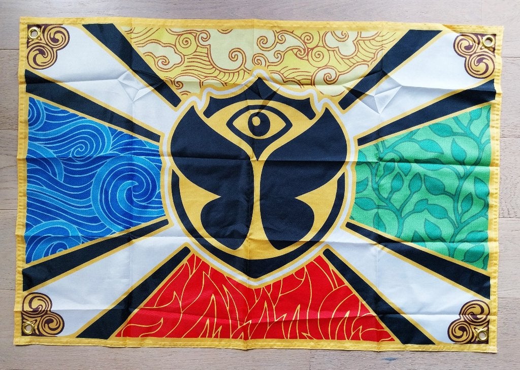 Drapeau Tomorrowland - 90 cm x 60 cm - En parfait état !, Enlèvement ou Envoi, Comme neuf