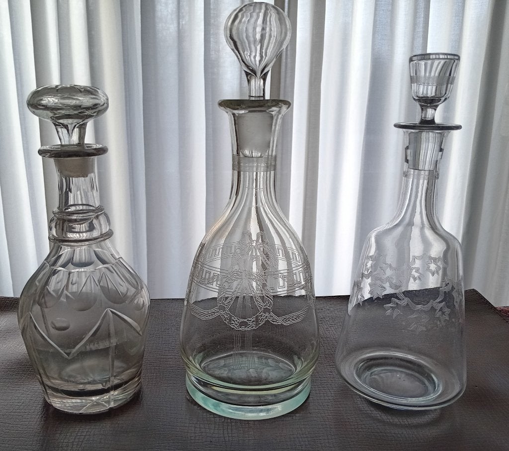 3 carafes anciennes de 1850, Antiquités & Art, Enlèvement ou Envoi