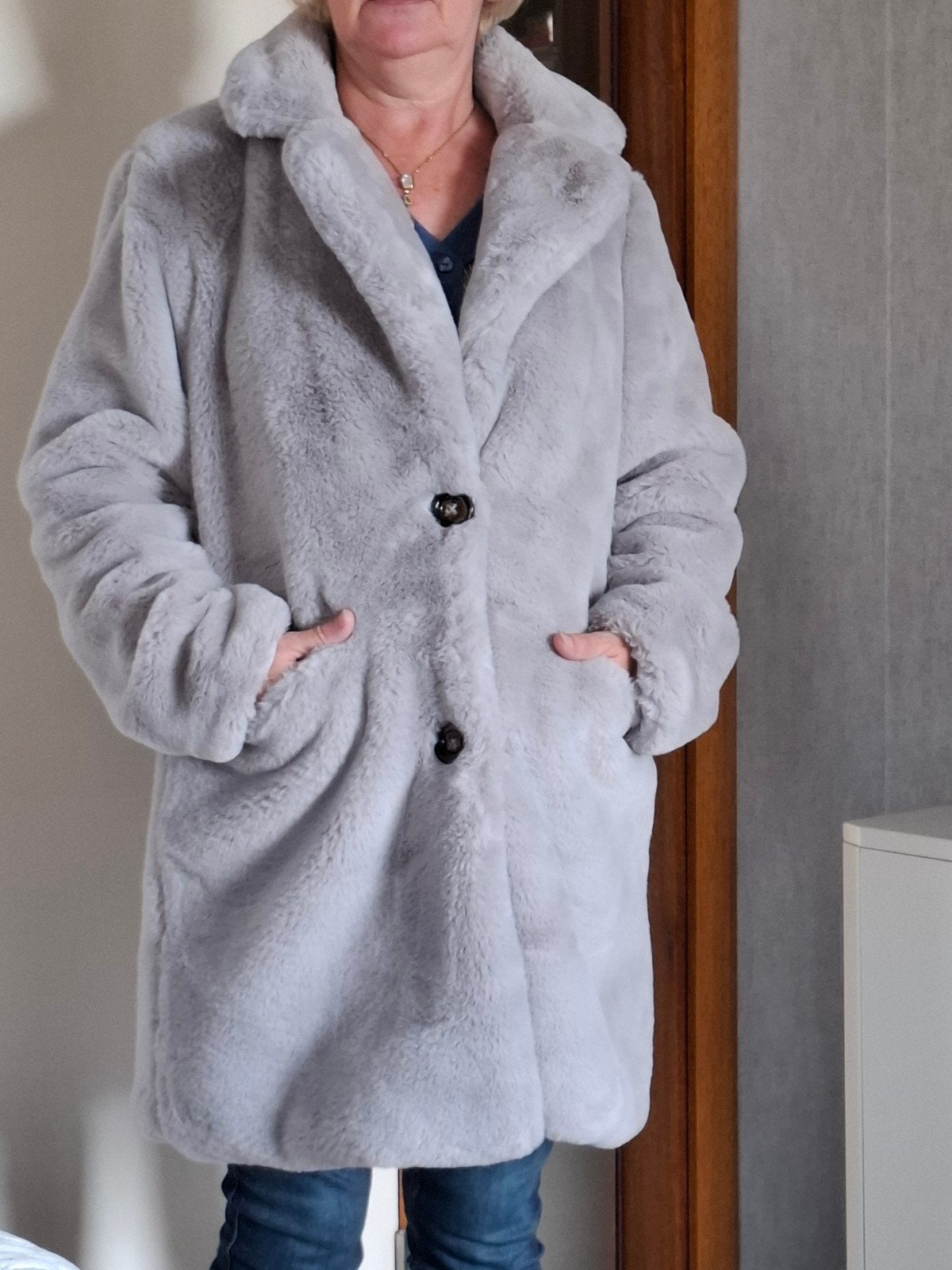 Imitatie bontjassen, Kleding | Dames, Ophalen, Maat 38/40 (M), Grijs