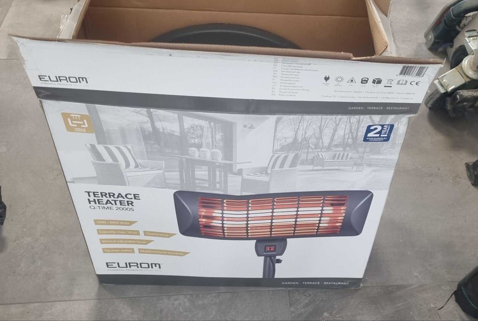 Chauffage de terrasse Eurom, Enlèvement