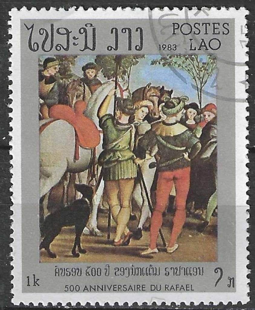 Laos 1983 - Yvert 461 - Peintre Raphaël - 1 km. (ST), Envoi, Affranchi