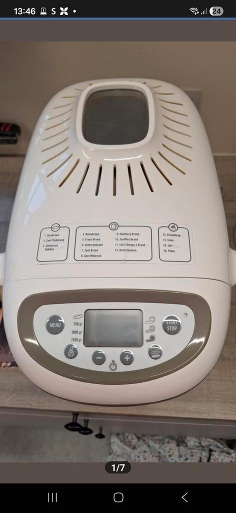 Broodbakmachine Moulinex, Ophalen