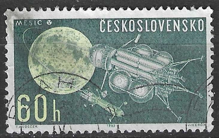 Tchécoslovaquie 1963 - Yvert 1270 - Lunik - 60 h. (ST), Envoi, Affranchi
