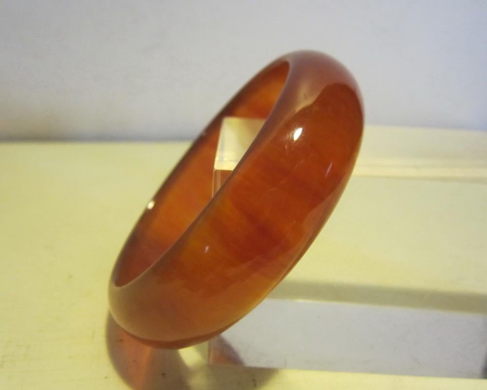 Originele, vintage armband in amberkleurig bakeliet, getest, Verzenden, Armband
