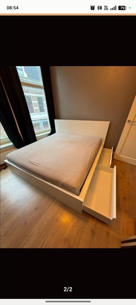 Ikea bed wit met schijven, Enlèvement ou Envoi, Blanc, 200 cm