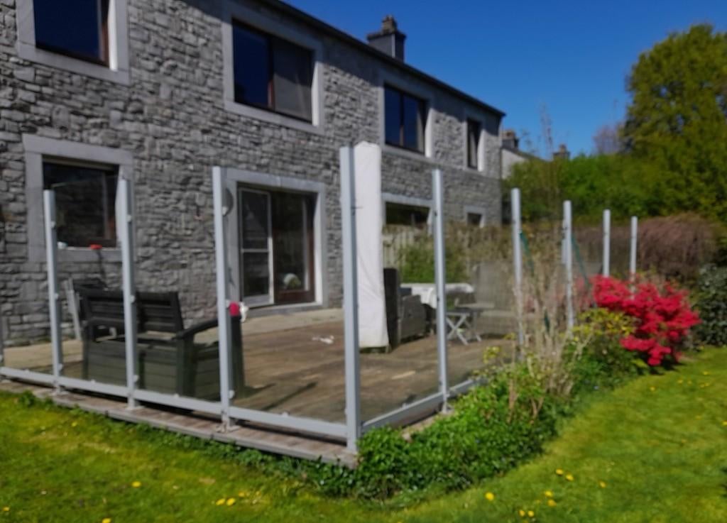 Ecran de terrasse en verre 12m, Jardin & Terrasse, Terrasses, Utilisé, Autres matériaux, Enlèvement