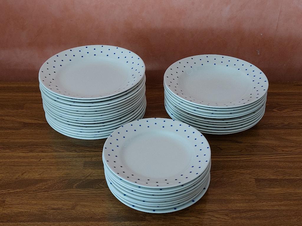 Anteik servies Boch met blauwe bolletjes, Antiek en Kunst, Ophalen